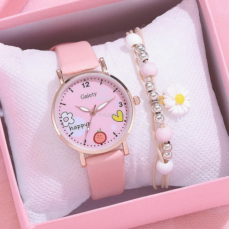 Cartoon Pattern Quartz Watch for Girls