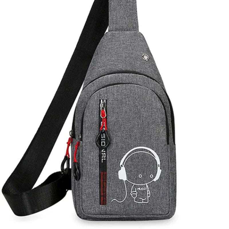 Men's Chest Bag 2024 New Casual Fashion Shoulder Bags