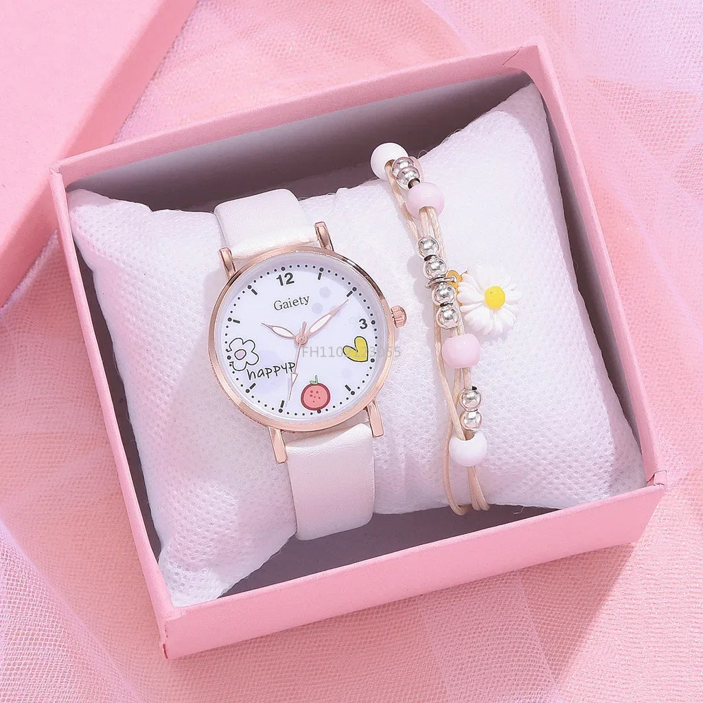Cartoon Pattern Quartz Watch for Girls
