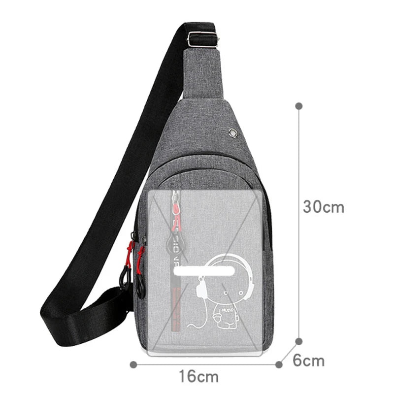 Men's Chest Bag 2024 New Casual Fashion Shoulder Bags